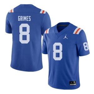 Men's Florida Gators #8 Trevon Grimes NCAA Jordan Brand Royal Throwback Alternate Authentic Stitched College Football Jersey LCL4162YX